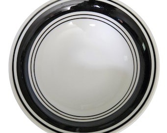 Mainstays Home Black & White Soup Cereal Bowls Set of 4 Striped Stoneware