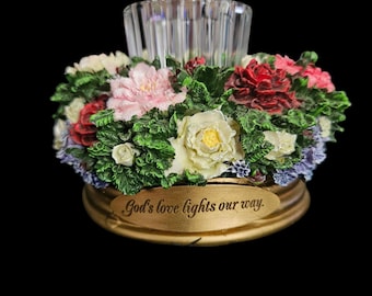 God's Love Lights Our Way Floral Votive Candle Holder Christian Home Decor