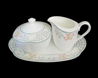 Villeroy & Boch Cesto Bone China Cream Sugar Set Underplate West Germany
