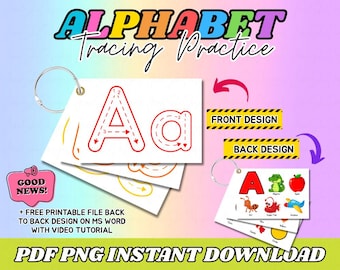 Cartes alphabet traçage : lettres imprimables de A à Z pour les tout-petits (téléchargement PDF et PNG