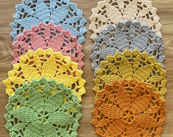 Handmade Crochet Table Mat: Pastel Vintage-Style Placemat