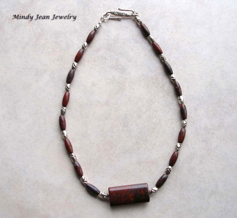 Poppy Jasper Necklace Red Gemstone Necklace Gemstone Bead Necklace LOVE ME KNOT