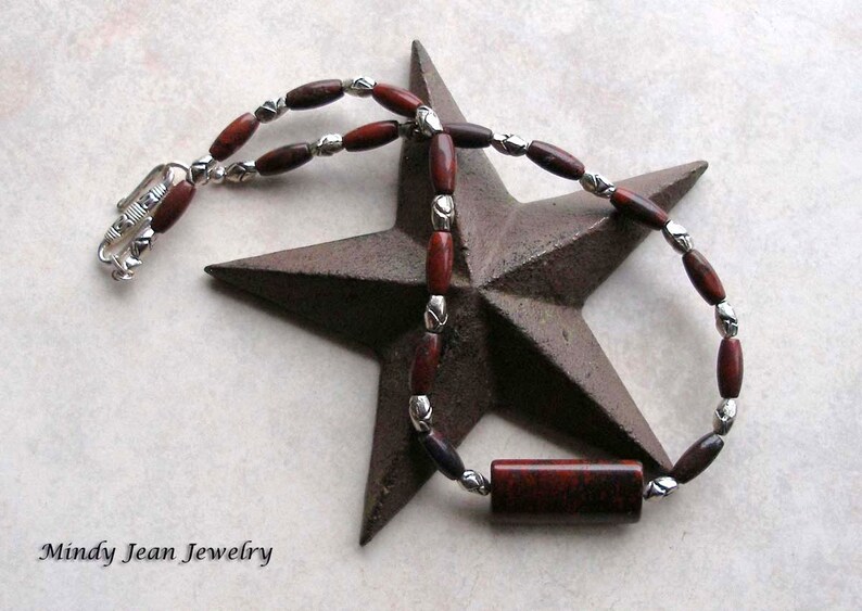Poppy Jasper Necklace Red Gemstone Necklace Gemstone Bead Necklace LOVE ME KNOT