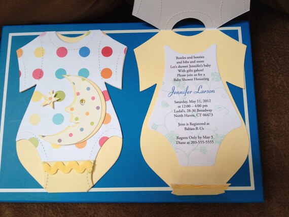 Adorable onesie-style baby shower invitations | Etsy