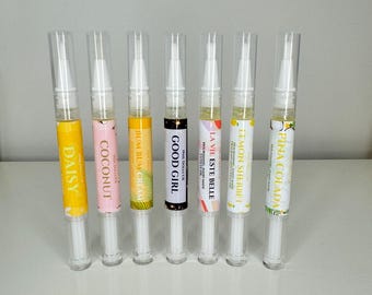 Aceite para cutículas en formato bolígrafo (imitación de perfume) / Productos esenciales nutritivos para técnicos de uñas, fragancias intensas.