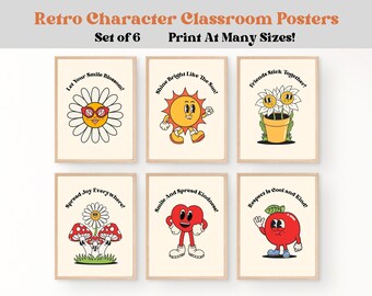 Boho Retro Lernposter für das Klassenzimmer, Zitate, Emotionen Chart, Wachstumsgedenkweise, Bulletin Board Kit, Pastell Klassenzimmer, Groovy, Farbe