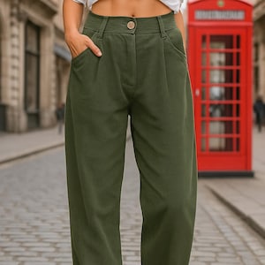 Corduroy Harem Pants: Retro High Waist Trousers with Pockets