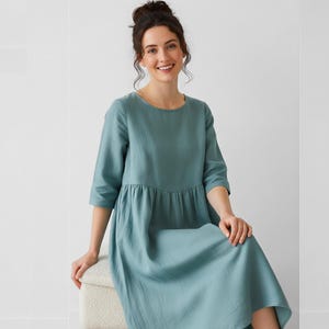 Women Linen Maxi Dress , Linen Loose Dress, Long Maxi Dress, Summer Midi Dress, Loose Boho Dresses For Women, Plus Size Maxi Dress