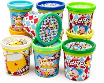 PlimPlim Inspired Custom Play Doh Party Favors | Personalized Birthday Labels, Handmade Decorations