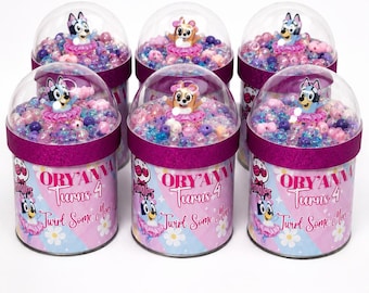 Bluey Puppy Ballerina Pringle Shakers, Dance Party Favors, Custom Dome Decorations