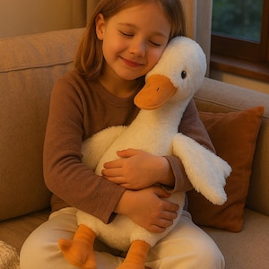 Large Plush Toy - Soft Goose /Pillow Stuffed Animal for Kids Room Decor/ - Giant Cuddly Ducking /Gift for Baby or Toddler