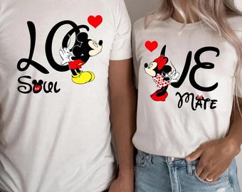 Camisetas Disney para Casais, Camisetas Combinando Mickey e Minnie, Camiseta Disney Almas Gêmeas, Roupa Disney para o Dia dos Namorados, Camisetas para Viagem de Casal à Disney