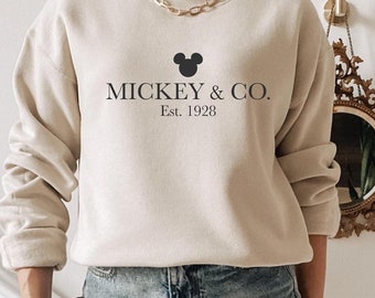 Mickey & Co Sweatshirt, Mickey and Co. est. 1928 Shirt, Mickey And Friends Shirt, Disney Shirts, Disney Trip Shirt, Disney Sweatshirt