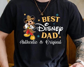 Najlepsza koszulka Disney Dad, autentyczna i oryginalna, prezent dla taty Disney, koszulka na dzień ojca, koszulka Mickey Dad, koszulka z wakacjami rodzinnymi, prezent dla niego