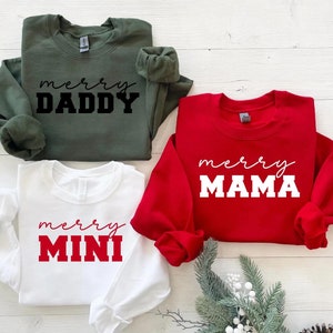 Sudaderas navideñas familiares personalizadas, pijamas navideños, pijamas navideños, pijamas navideños a juego, camisetas navideñas para mamá y yo, pijamas navideños
