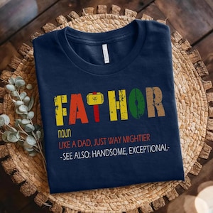 FATHORシャツ、Like a Dad Just Mightier Tシャツ、面白いソーのお父さんへのギフト、父の日のスーパーヒーローシャツ、お父さんジョークTシャツ、Mighty Papaシャツ、面白いお父さんTシャツ