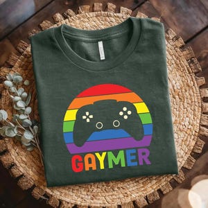 Gaymer Shirt, LGBTQ Gaming Pride Tee, Rainbow Gamer Controller Top, Funny Queer Nerd Shirt, Gay Video Game Gift, Colorful Pride Tee