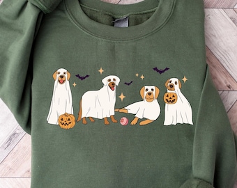 Halloween-hondenshirt, Halloween-shirt voor vrouwen, Сute Ghost Dog T-shirt, shirt hondenliefhebbers, Spooky Season, Ghost-shirt, Halloween Girly Shirt