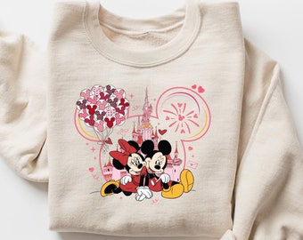 Sudadera Disney Mickey Minnie Love, camiseta Mickey y Minnie Valentines, camiseta Disneyland Love, camiseta Mickey Minnie Crewneck, camiseta retro Valentine