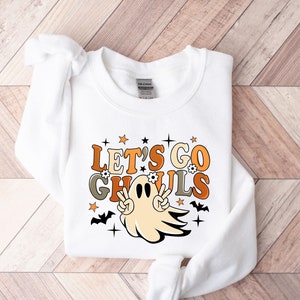 Let&#39;s Go Ghouls Halloween-shirt, retro Halloween Ghost T-shirt, Halloween-shirt voor kinderen, meisjes Halloween Graphic Tee, Halloween-damesshirt