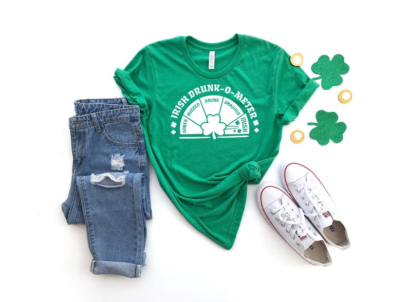 Irländsk Drunk O Meter-t-shirt, rolig St Patricks Day-tröja, irländska älskare och St Patricks Day, 90-tals Y2K-tröjor, St Patricks Day- och pubtröja, öltröja bild 4