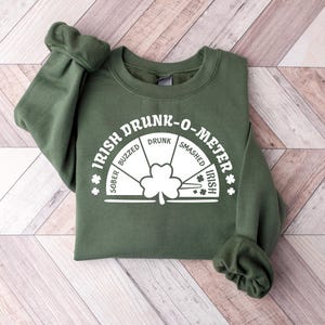 Irländsk Drunk O Meter-t-shirt, rolig St Patricks Day-tröja, irländska älskare och St Patricks Day, 90-tals Y2K-tröjor, St Patricks Day- och pubtröja, öltröja bild 5