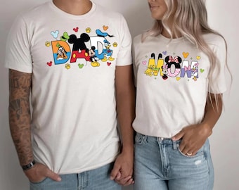 Camisetas Disney para mamá y papá, camiseta Mickey para papá, camiseta Minnie para mamá, camiseta Disney para la familia, camiseta para mamá primeriza, camiseta para papá primerizo, regalo para el Día de la Madre