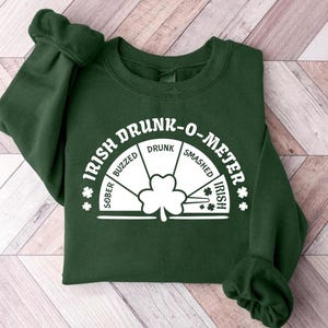 Irländsk Drunk O Meter-t-shirt, rolig St Patricks Day-tröja, irländska älskare och St Patricks Day, 90-tals Y2K-tröjor, St Patricks Day- och pubtröja, öltröja bild 6