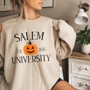 Salem University Est 1836 Sweatshirt, Salem Witch Sweatshirt, Halloween Witch Shirt, Halloween Costume, Halloween Gift,Spooky Season Sweater