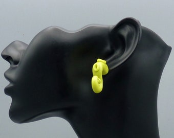 Bright Green Tentacle Earrings - Handmade Polymer Clay Jewelry