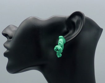 Jade Tentacle  Earrings - Handmade Polymer Clay Jewelry