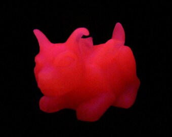 Glowing Magenta Puppercabra - Resin Creature Sculpture