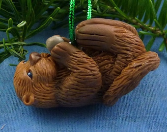 Xmas Sea Otter Ornament , Handmade Christmas Decoration