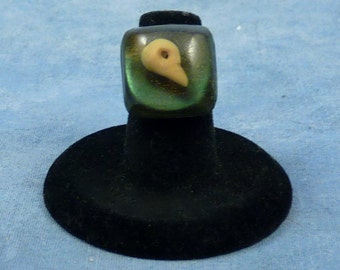 Encapsulated Bird Skull Specimen Ring, Handmade Biology Jewelry