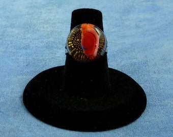 Encapsulated Heart Specimen Ring, Handmade Biology Jewelry