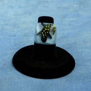 Encapsulated Spotted Salamander Specimen ring, Handmade Biology Jewelry image 1