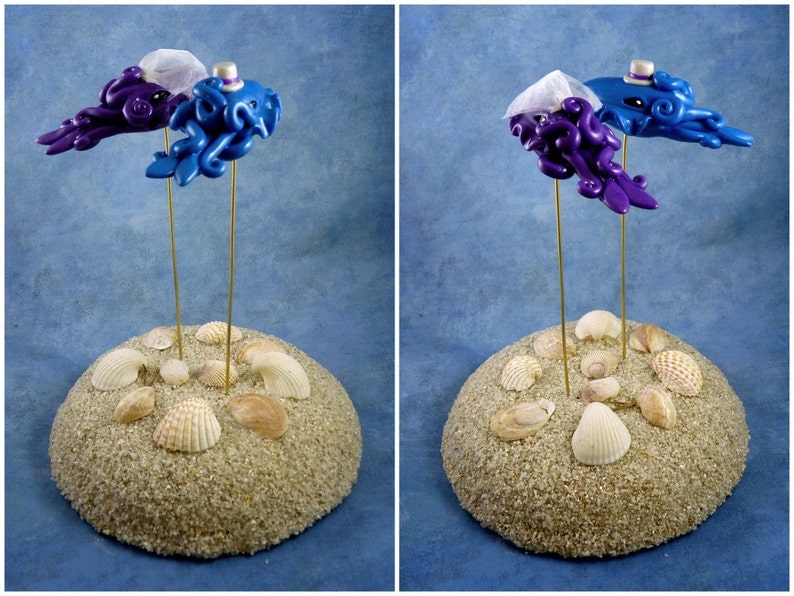 Cuttlefish Wedding Cake Topper Custom Made for your Wedding image 1