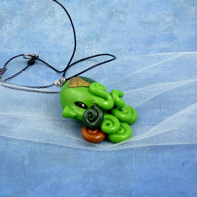 Frankenpod Octopus Necklace Polymer Clay Halloween Jewelry Etsy