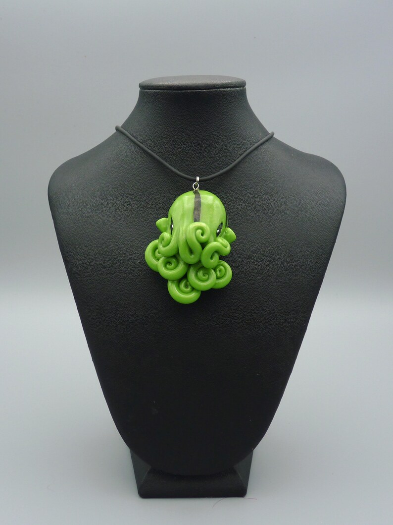 Green Octopus Necklace, Handmade Polymer Clay Jewelry Etsy Ireland