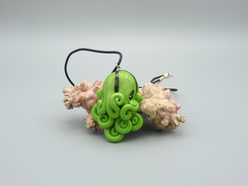 Green Octopus Necklace, Handmade Polymer Clay Jewelry Etsy Ireland
