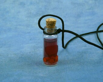 Blood Cells Specimen Jar Necklace, Handmade Biology Jewelry