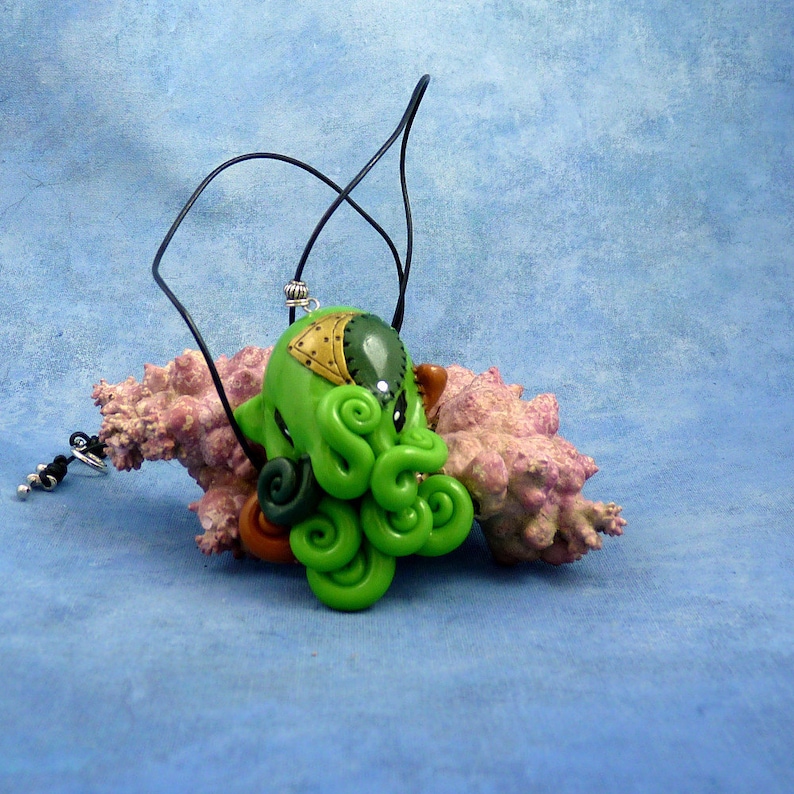 Frankenpod Octopus Necklace Polymer Clay Halloween Jewelry Etsy