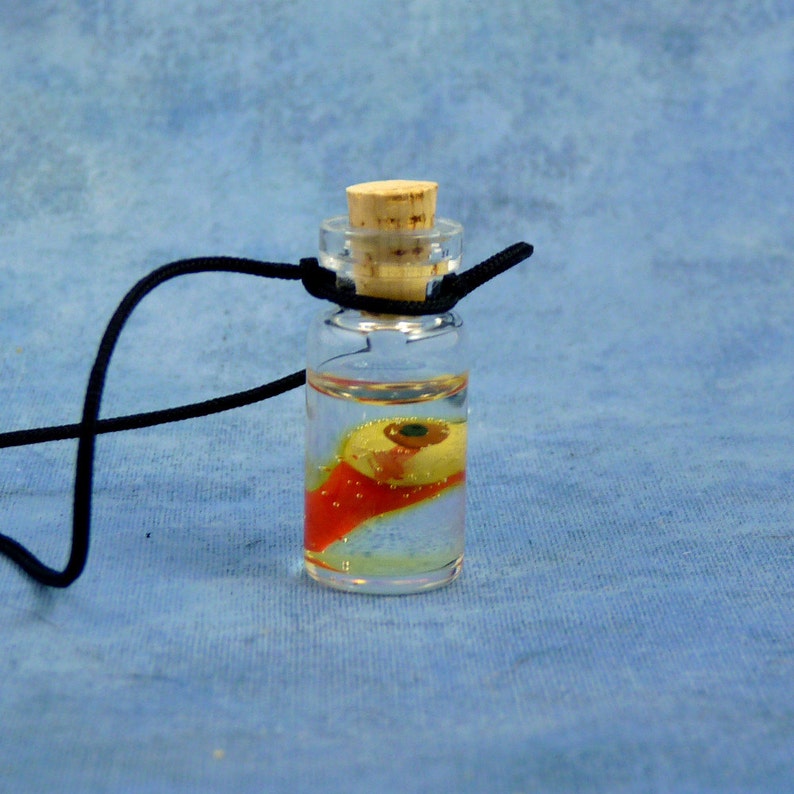 Brown Eye Specimen Jar Necklace, Handmade Biology Jewelry image 1