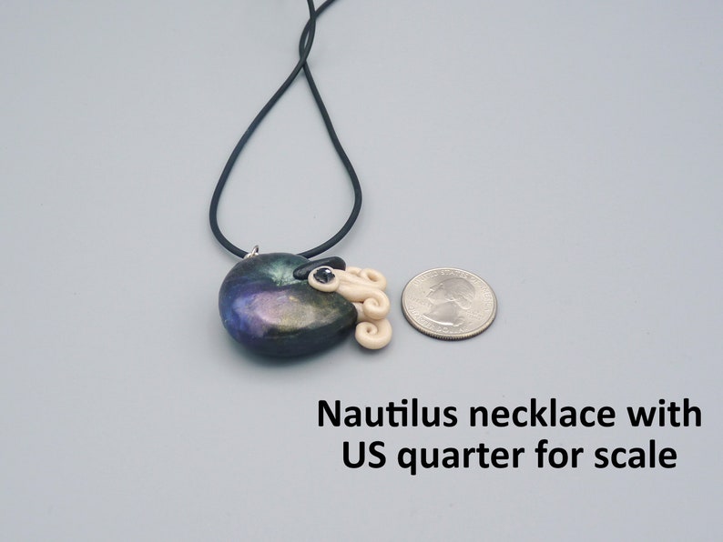 Time Nautilus Necklace, Polymer Clay Jewelry image 5