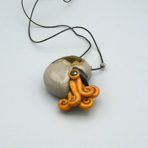 Steampunk Nautilus Necklace, Handmade Polymer Clay Jewelry image 5