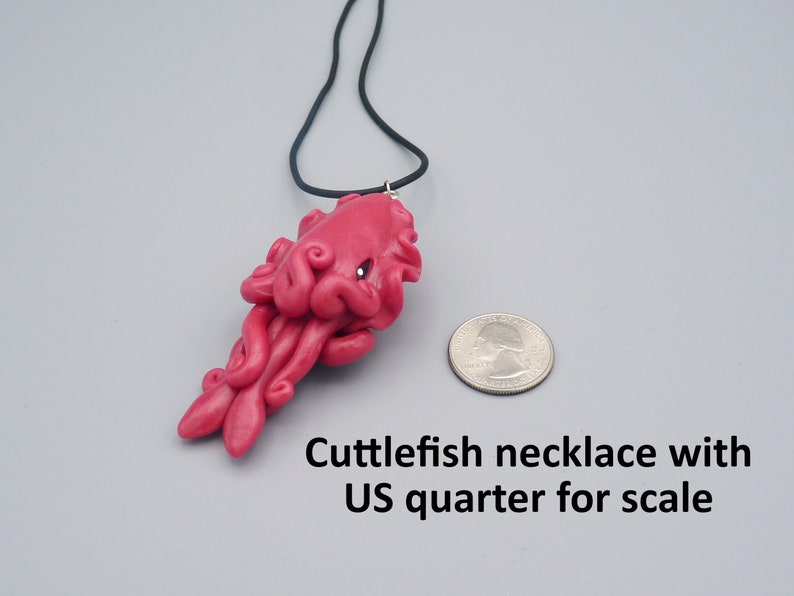 Brass Steampunk Cuttlefish Necklace, Clockwork Cephalopod Jewelry image 6