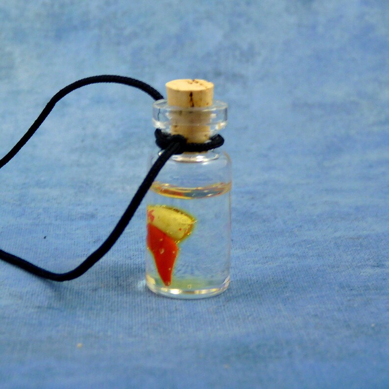 Brown Eye Specimen Jar Necklace, Handmade Biology Jewelry image 3