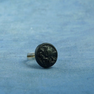 Black Cthulhu Ring, Polymer Clay Lovecraft Jewelry