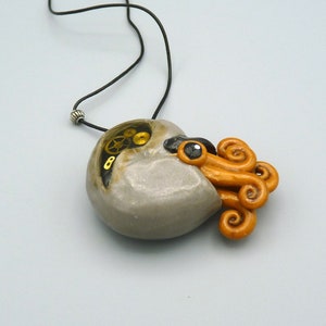Steampunk Nautilus Necklace, Handmade Polymer Clay Jewelry image 2