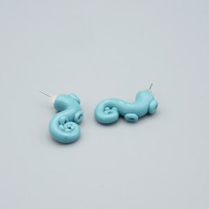 Tropical Tentacle Earrings Handmade Polymer Clay Jewelry image 5